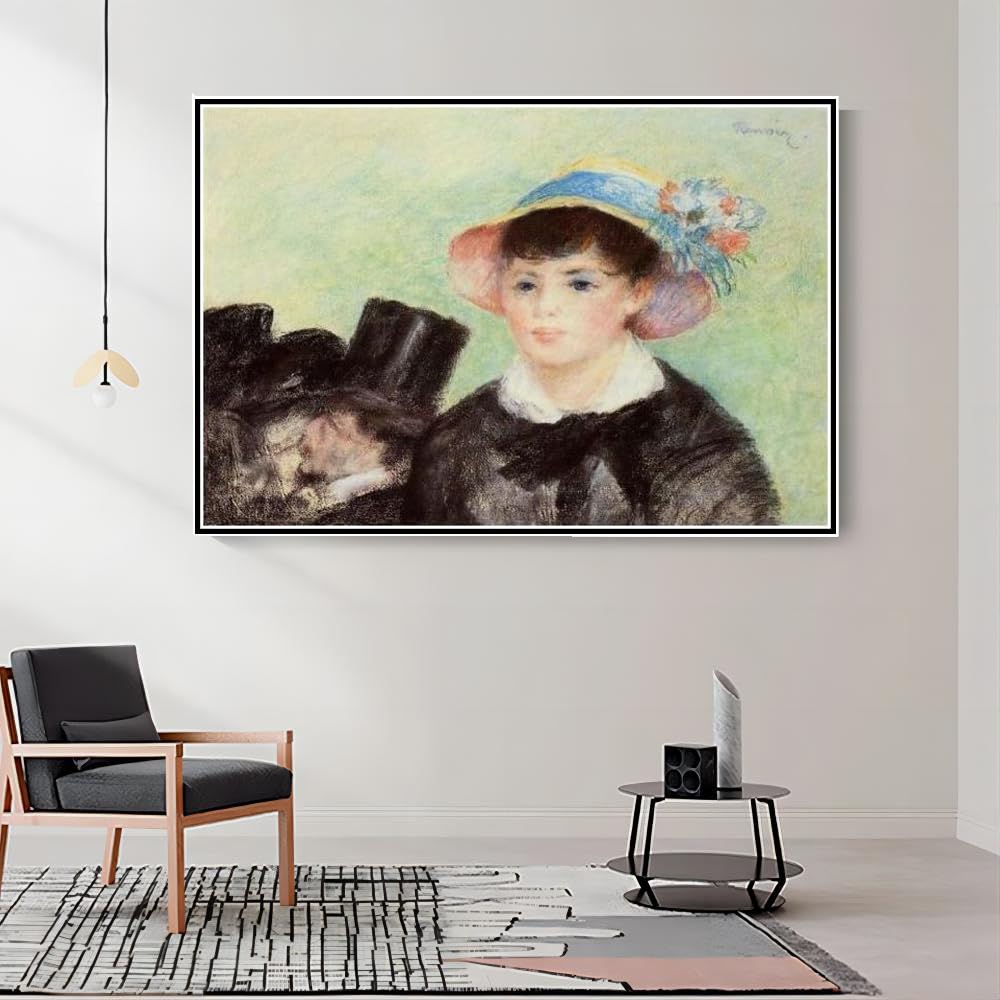 絵画 ルノワール 麦わら帽子の少女 麦わら帽子 帽子をかぶった女 絵画