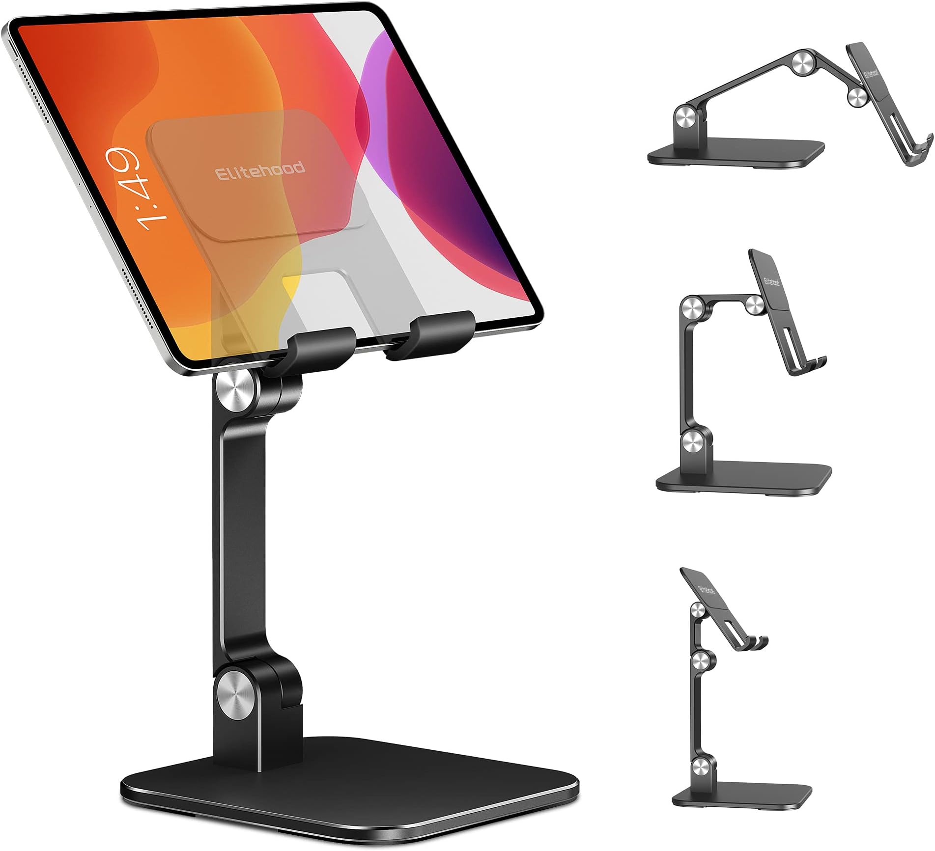 elitehood Aluminum iPad Stand for Desk [UltraStable & Sturdy], Height