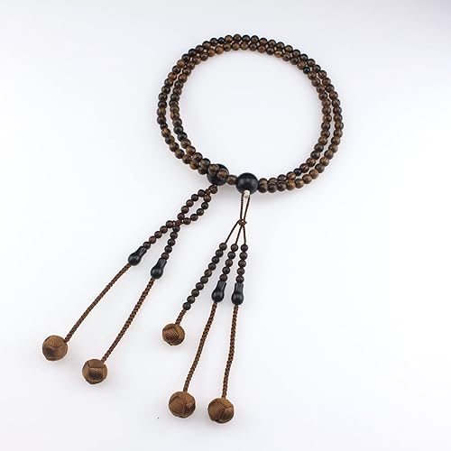 Nichiren Buddhist Beads Juzu, Soka Gakkai Beads, SGI Buddhism Mala, SGI Chanting Beads, Nichiren Shoshu Juzu, Cuentas de madera con cuentas de ébano disponible en Yaxa Costa Rica