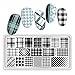 Born Pretty Rectangle Nail Art Stamp Template Checked Design Image Plate L041