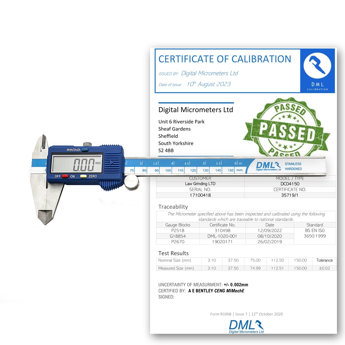 DML 150mm 6 Inch Digital Vernier Caliper 12 Months Warranty + Traceable