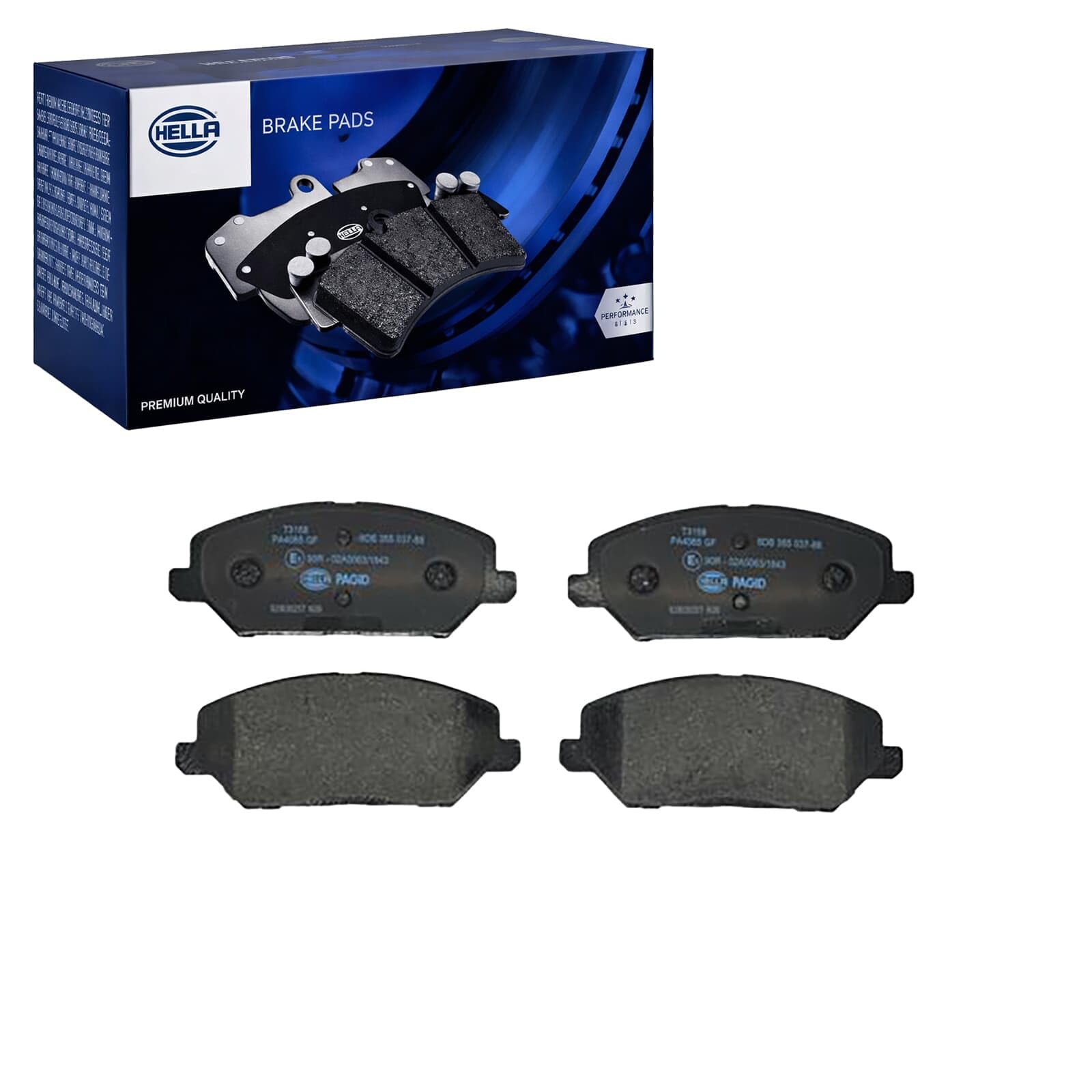 HELLA 8DB 355 037-881 Brake pad set - with acoustic wear warning - T3158 - for e.g. HYUNDAI/KIA