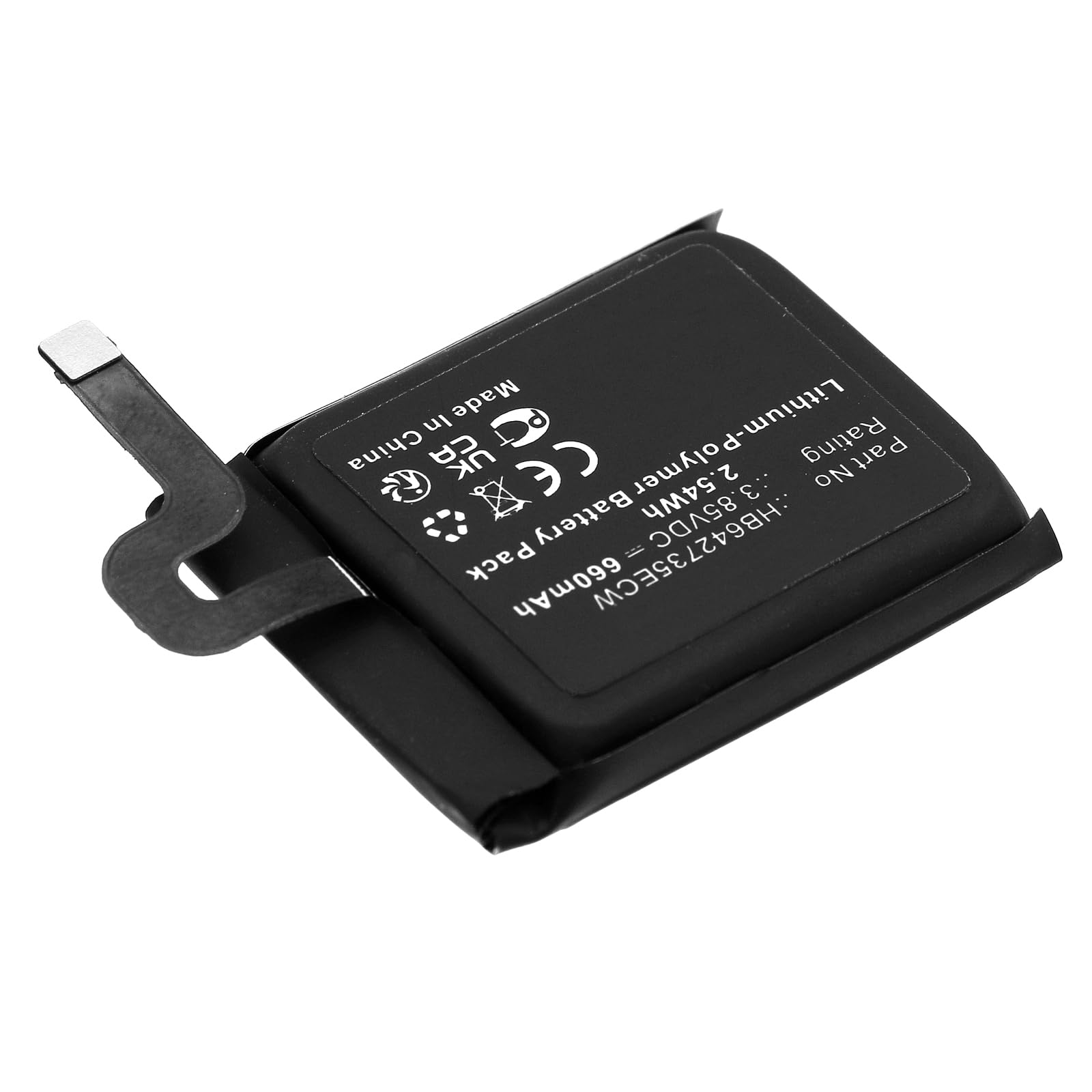 Synergy Digital Smartwatch Battery, Compatible with Huawei Watch 3 Pro Smartwatch, (Li-Pol, 3.85V, 660mAh) Ultra High Capacity, Replacement for Huawei HB642735ECW Battery