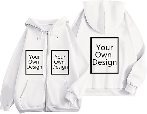 Custom Zip Up Hoodie Women Customized Hoodies for Women Personalized Sweatshirt 