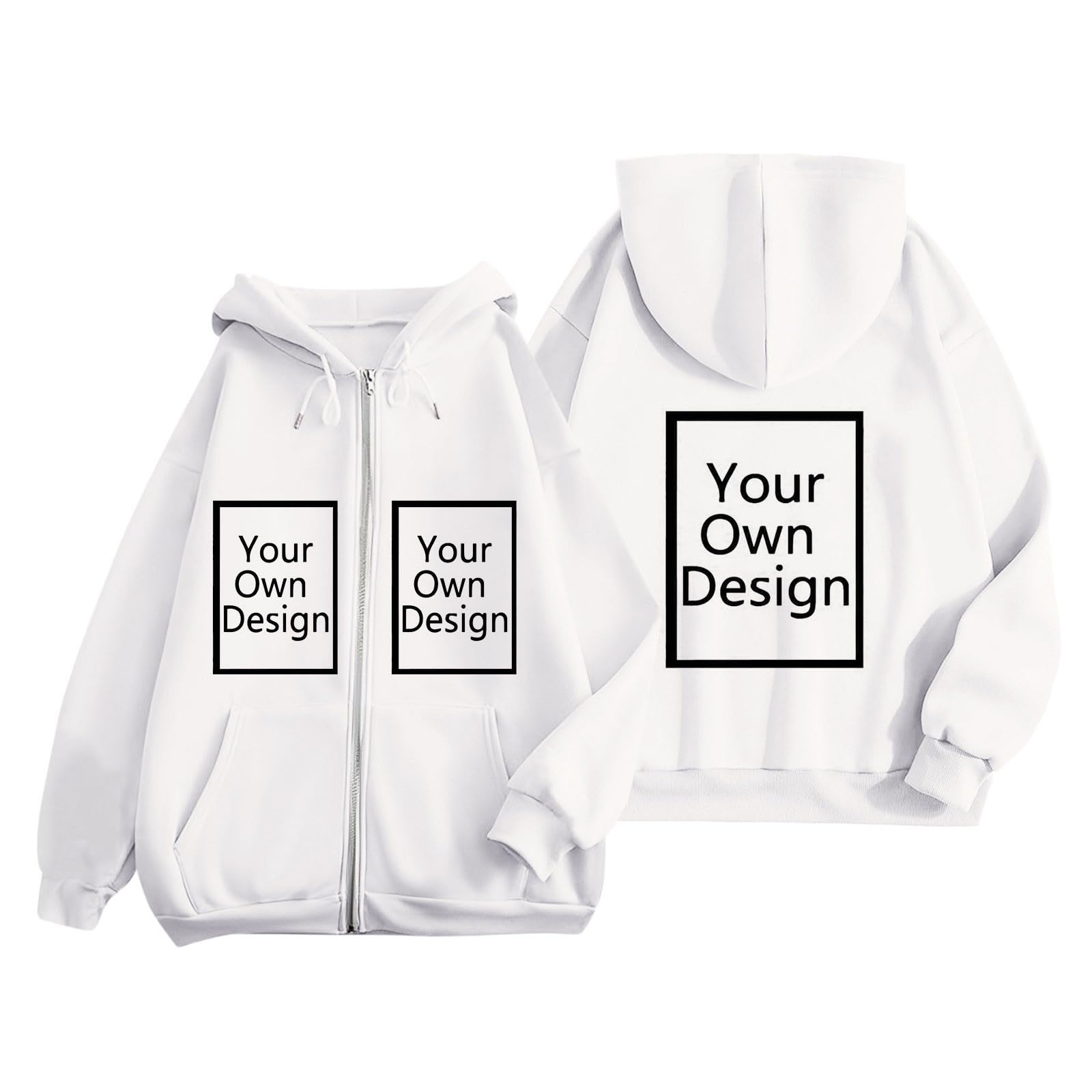 Custom Jackets Design Your Own Full Zipper Hooded Sweatshirt Custom Sweatshirt T Shirts Add Your Own Text or Picture