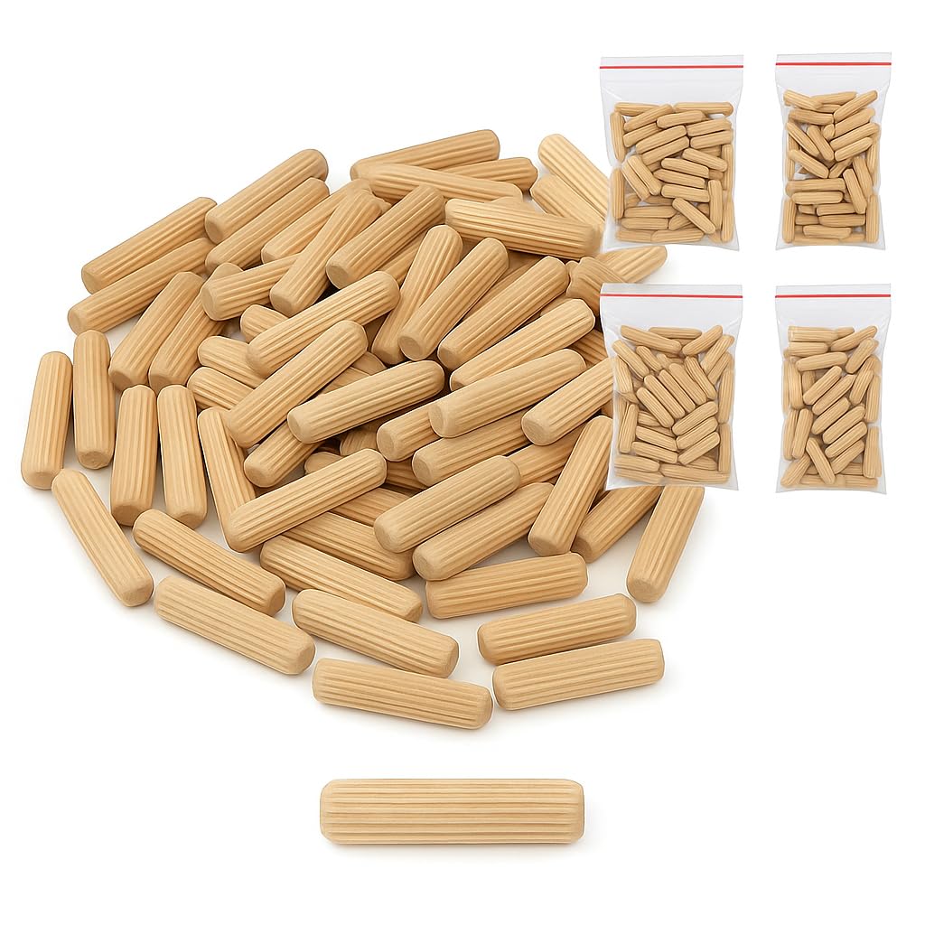 Tasselli in Legno 10x40 mm – Confezione da 200 Pezzi (4x40) – Spinotti Cilindrici per Giunzioni Fai-da-te, Mobili, Falegnameria – LEMAG SRL