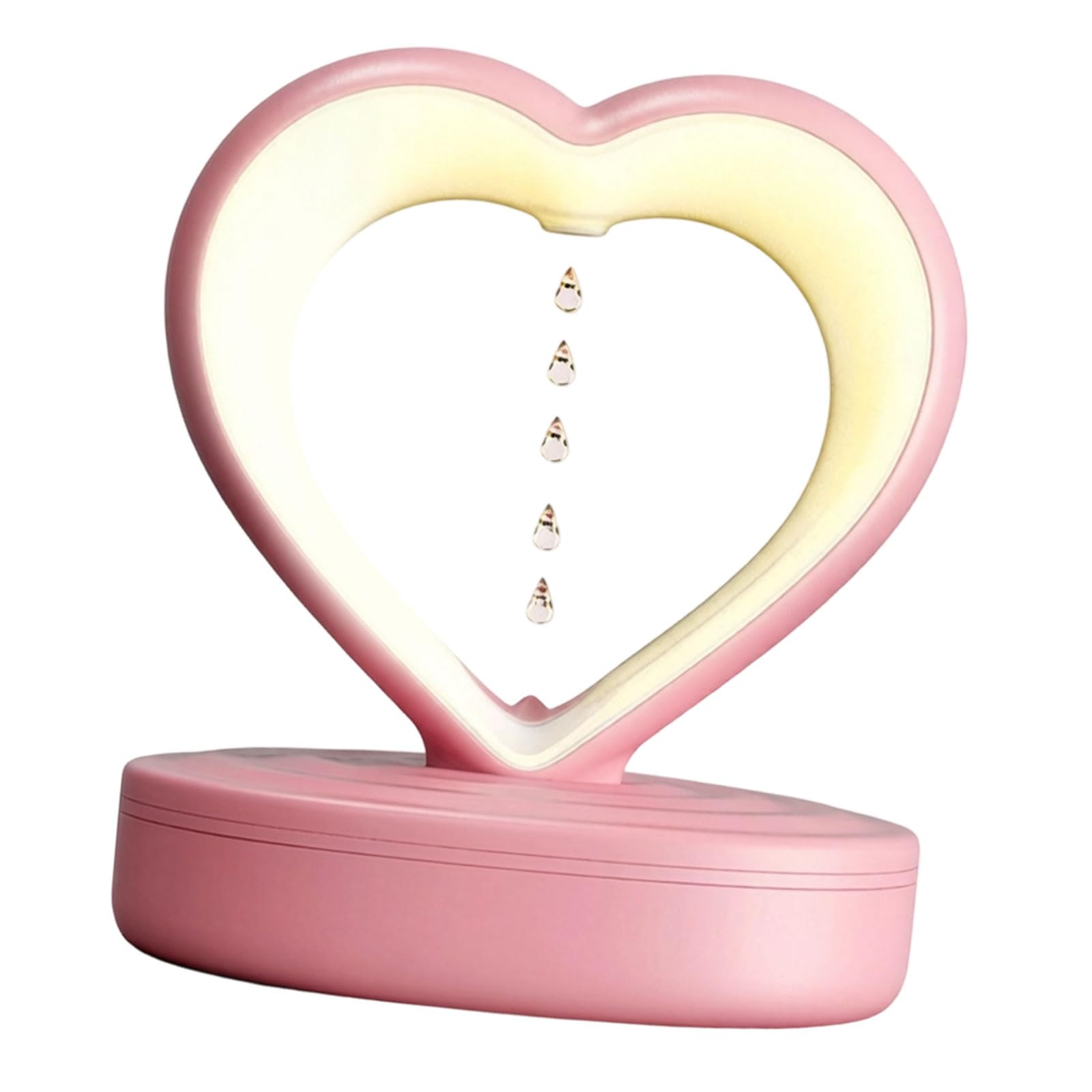 Umidificatore portatile a forma di cuore da scrivania a forma di gocce d'acqua con luce notturna per camera da letto/bagno/soggiorno a forma di cuore camera da letto