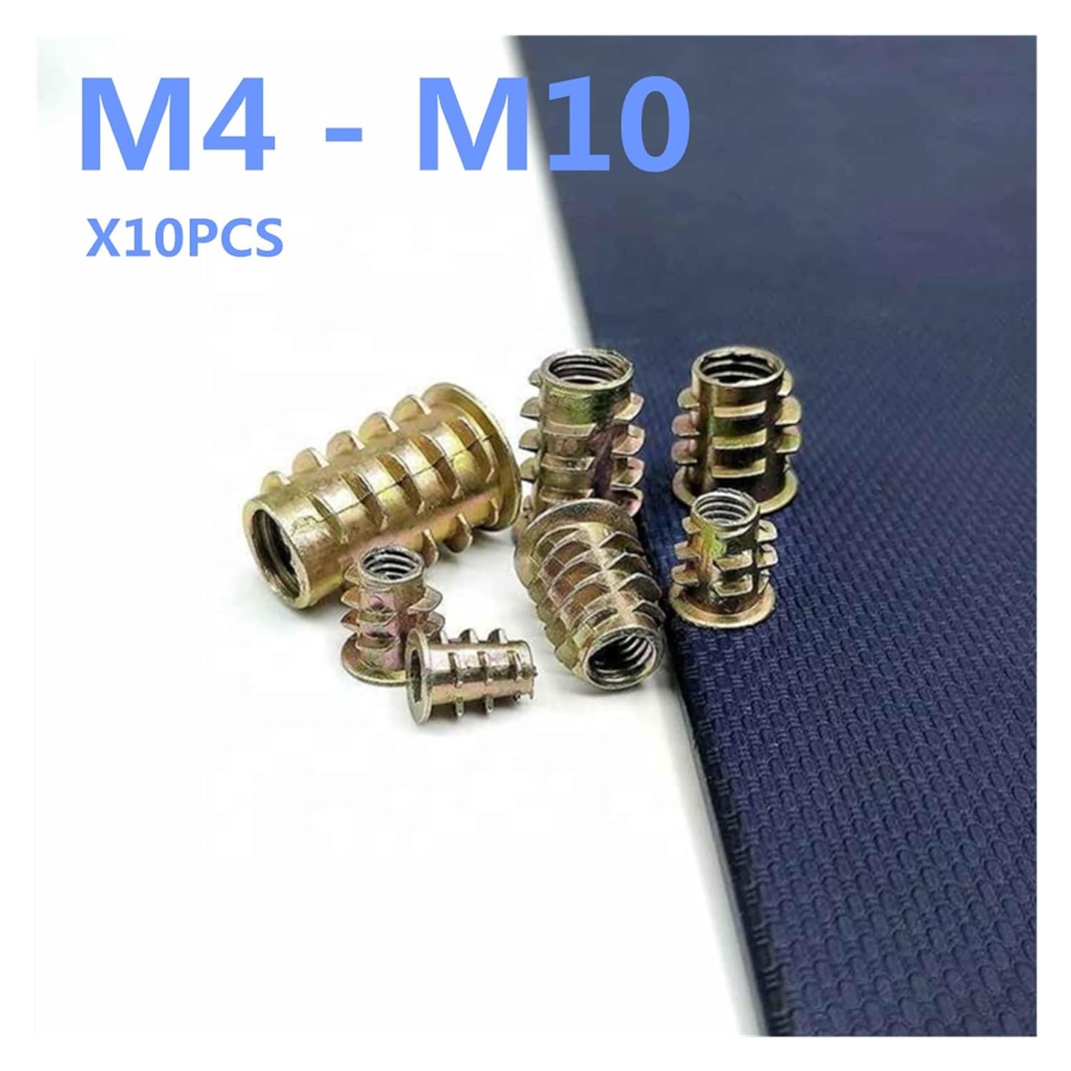 10pcs/lot Metal Thread for Wood Insert Nut Flanged Hex Drive Head Furniture Nuts M4 M5 M6 M8(M8x18mm x10pcs)