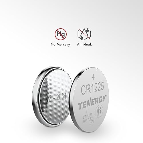 Miniatura 6 de Tenergy Batería de 3 voltios CR1225, pilas de botón, ideal para termómetros, llaveros, punteros láser, dispositivos médicos, calculadoras y más, 10