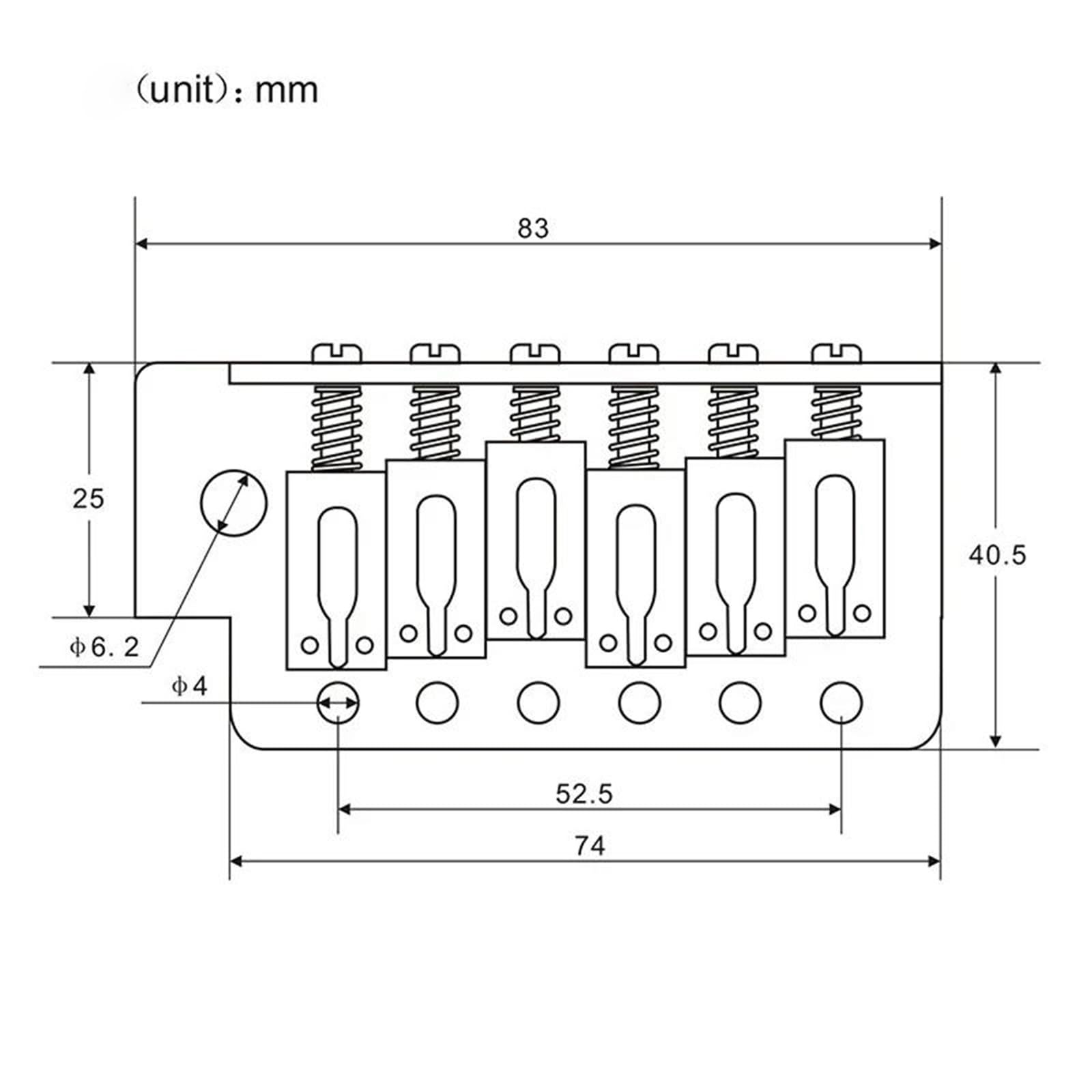 Mostek Gitarowy Mostek Tremolo Do Gitary Elektrycznej 52,5 Mm Z Blokiem Cynkowym Lub Mosiężnym Chromowo Srebrny Złoty(Type4)