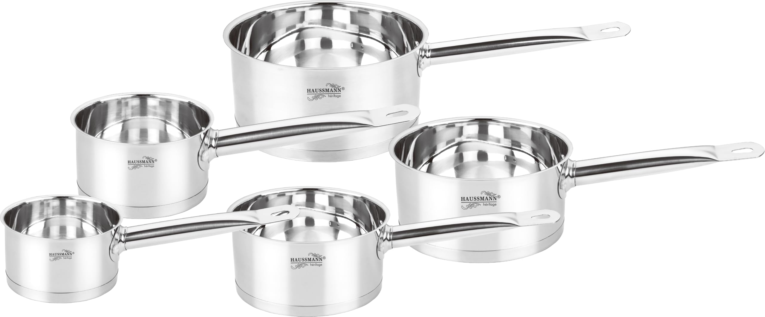 Haussmann Héritage® - 5 części garnków ze stali nierdzewnej Professional -wszystkie palniki, w tym indukcyjne - HM-0516