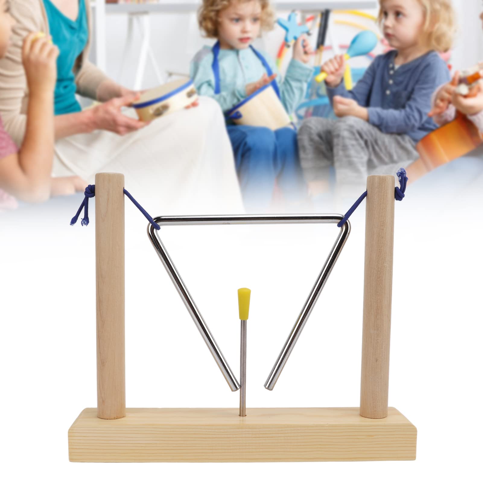 Musical Triangle Instrument Pine Frame Performance Playing Ideal Present Music Stage Wood Colour
