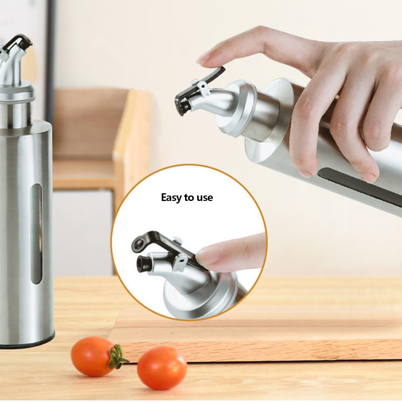 Aceitera Antigoteo Dispensador De Aceite Juego De Cocina De 2 Botellas Dispensadoras De Vinagre Y Aceite De Oliva De Plástico Transparente Vinagrera Botella para Aceite(21.5cm)