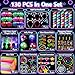 130PCS Glow in the Dark Party Supplies for Kids Adults, Light Up Party Favors with LED Glasses, Headbands, Finger Lights, Glow Sticks, Temporary Tattoos, Neon Face Body Paint for Halloween, Birthdays