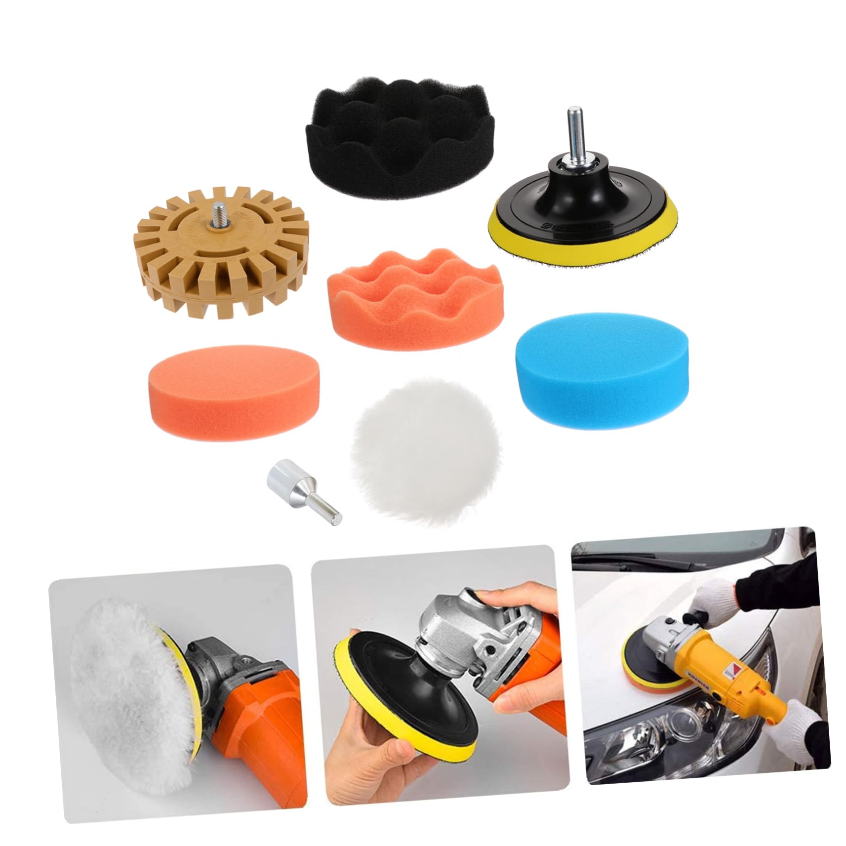 VILLCASE 8pcs Decal Removal Tool Adhesive Remover Sticker Removal Disk Sticker Remover Supply Tool Eraser Wheel Decal Remover Decal Pinstripe Remover Rubber Random Color