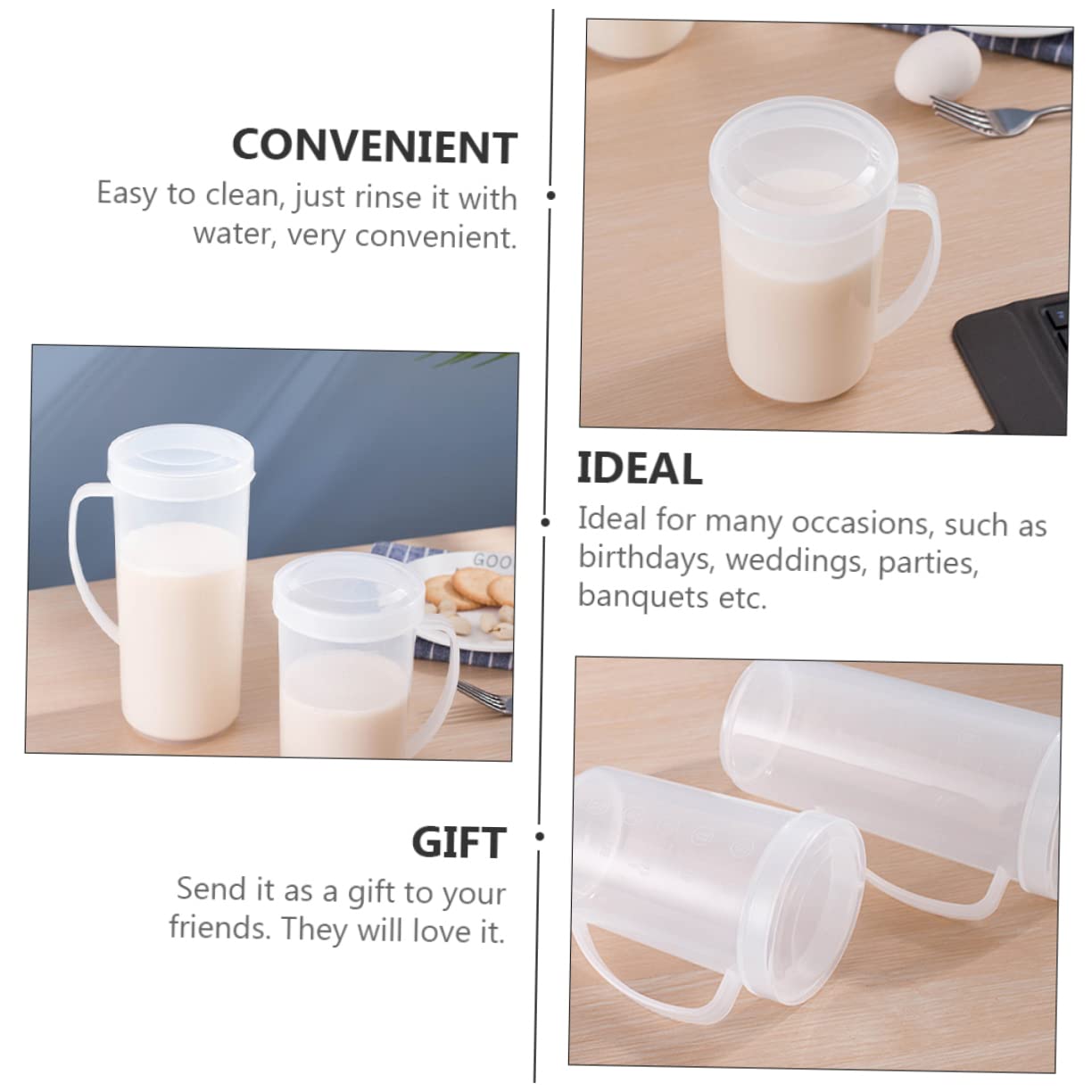 Alipis 6 Pz tazza contenitori per alimenti brocca di tè caffettiera brocca di caffè stoviglie per la casa cibo misurino utensili da cucina contenitore lattiera plastica Riutilizzabile