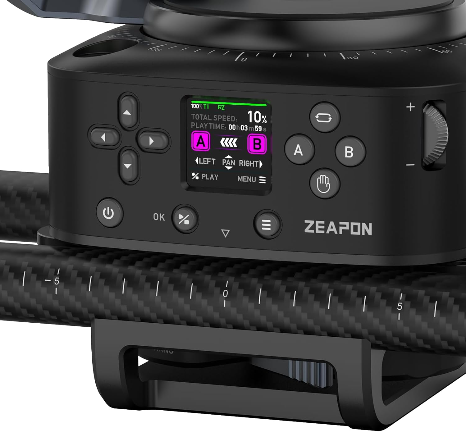 ZEAPON AXIS 80 Pro AXIS Multi-axis Motorized Camera Slider, 31''/ 80cm Professional DSLR Dolly Carbon Fiber Electric Track, Pan Heads for 360° Panoramic Time-Lapse Follow Focus Photography