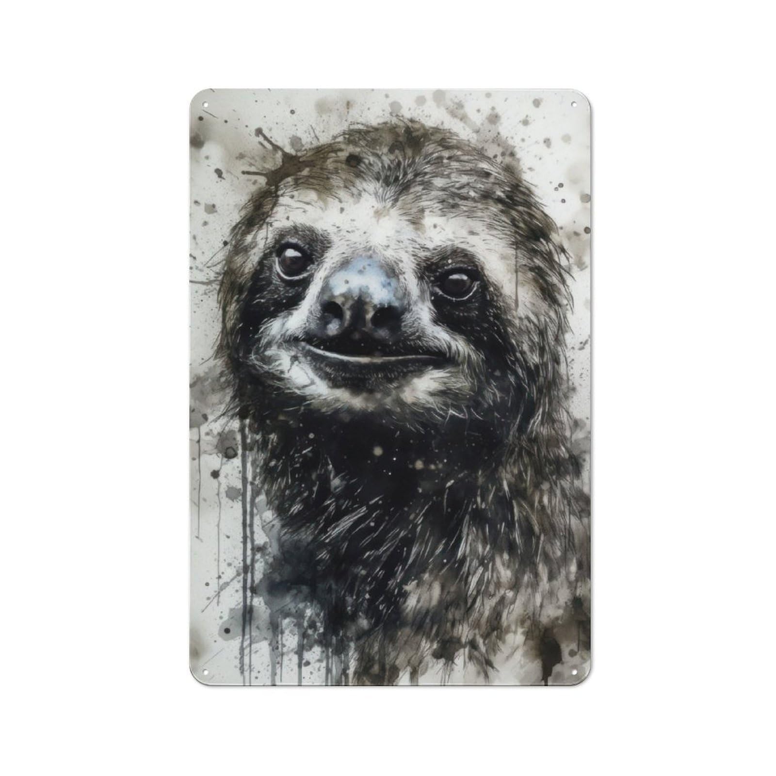 Junmoney Sloth Slow And Steady For Garden Room Or Summerhouse, Retro Tin Sign 30X20cm, Suited To Wall Displays In Garden Rooms And Summerhouses