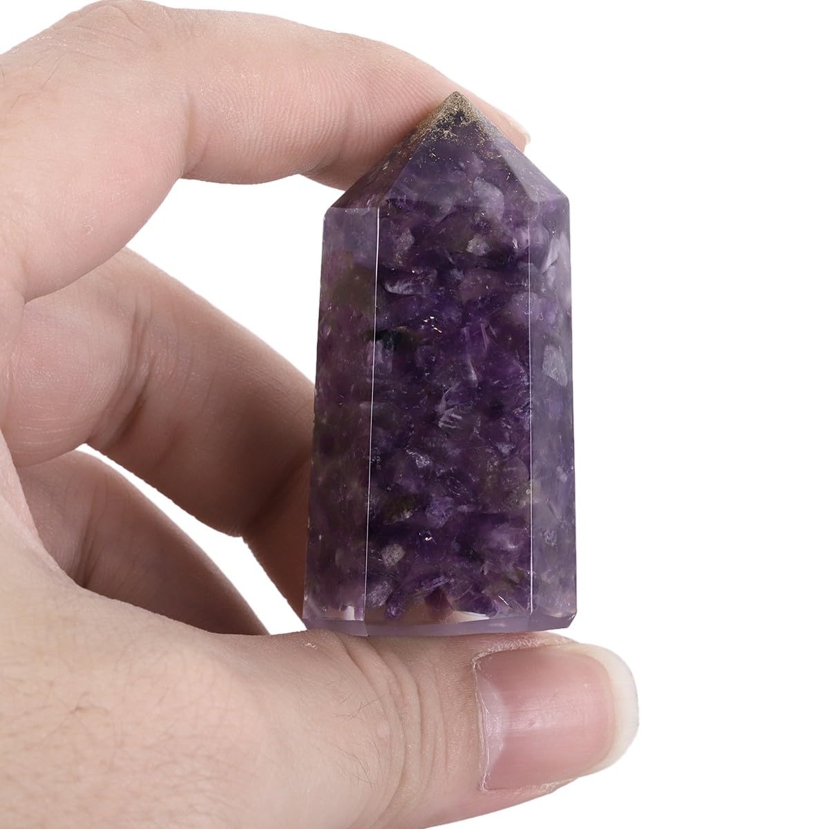 mookaitedecor Set of 2 Natural Amethyst Healing Crystal Point Wands 2 Inch - Image 2