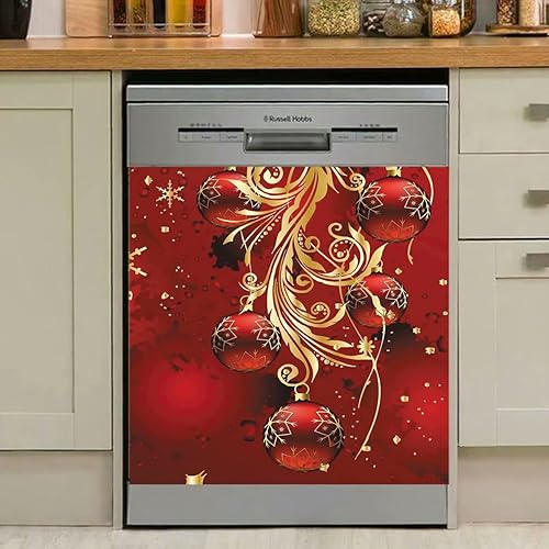Miniatura 2 de Imán de la cubierta del lavavajillas de Navidad decoraciones navideñas de la campana del viento del refrigerador magnético Bowknot decoración de la
