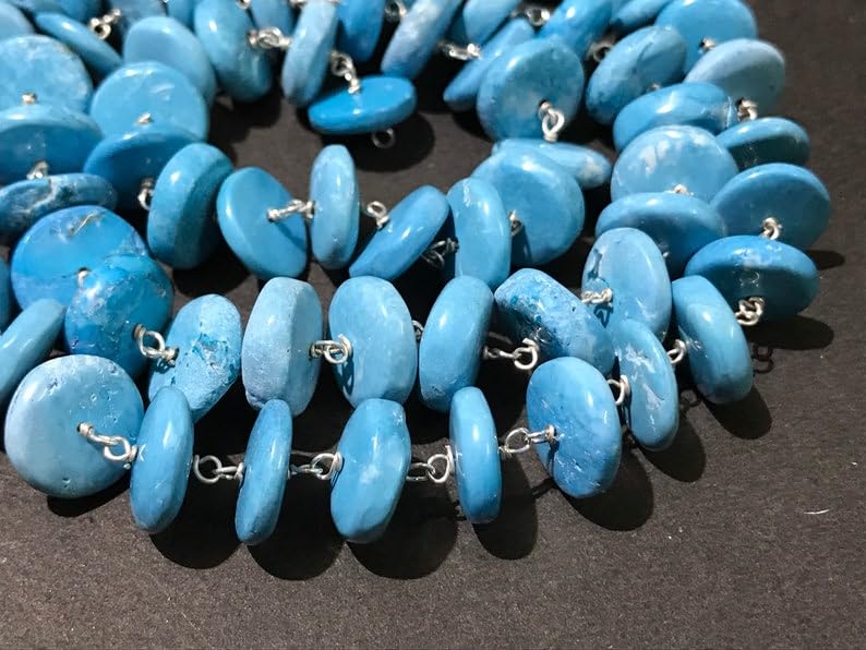 Turquoise naturelle perles lisses sans défaut pour fabriquer collier durable