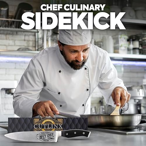 Miniatura 6 de Cuchillo de chef de alta calidad para regalo, grabado Best Chef, cuchillo de cocina de acero al carbono de 8 pulgadas con mango de madera de Pakka,