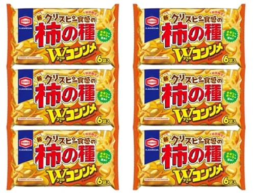 【大袋セット】亀 田製菓 亀 田の柿の種 ダブルコンソメ 135g(6袋入) ×6袋 大袋 柿の種 つまみ