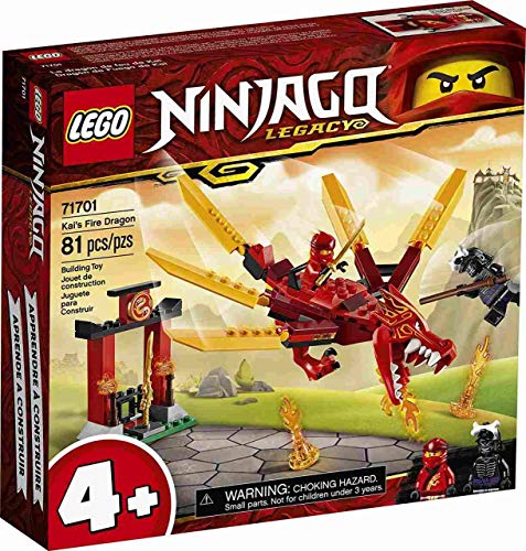LEGO NINJAGO Legacy Kai’s Fire Dragon 71701 Dragon Toy Figure Building Kit (81 Pieces)