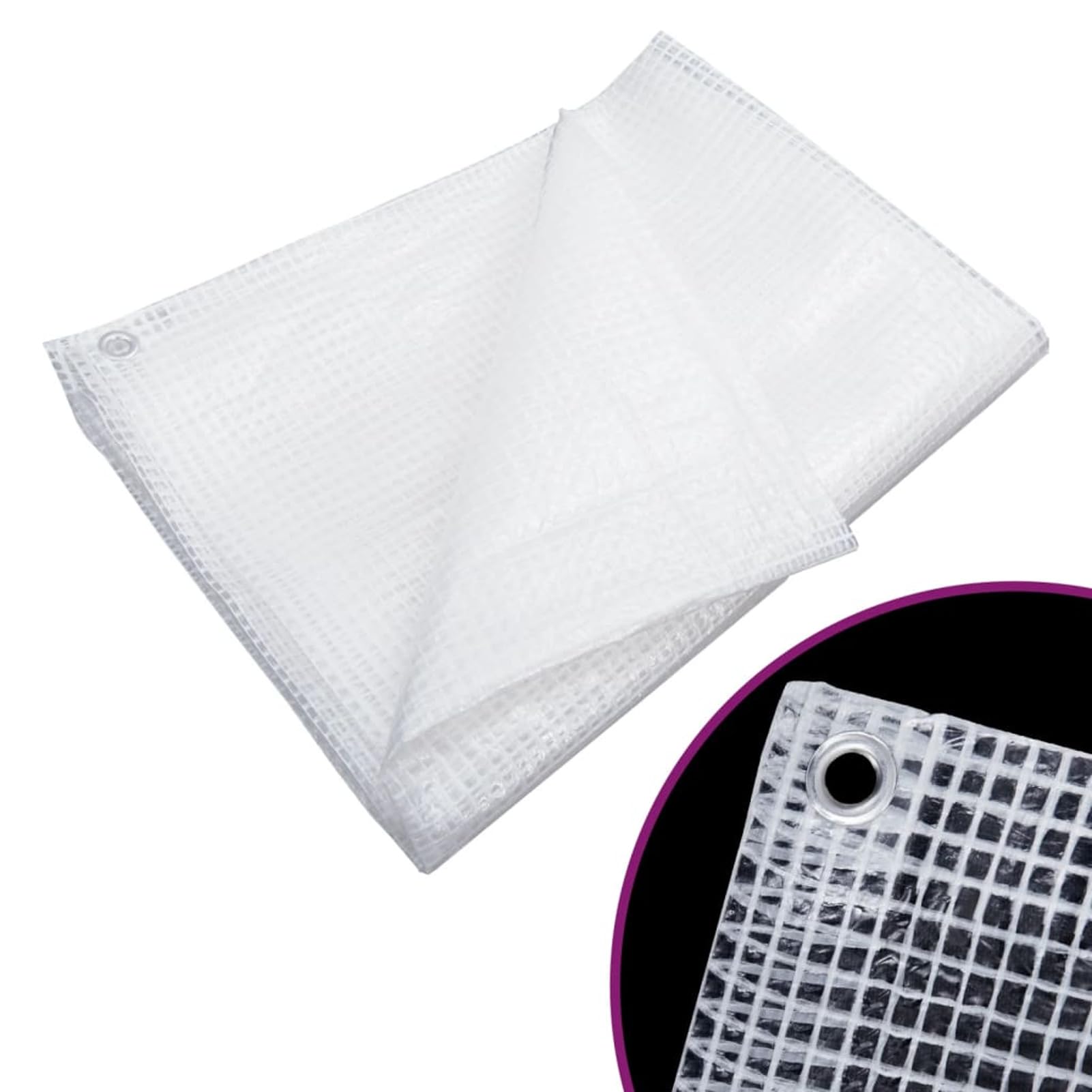 LAPOOH Lona de Gasa de Vuelta, Toldo Impermeable Exterior, Toldo Camping, Lonas para Piscinas, Lonas para Toldos, Lona Protectora, Blanco 140 g/m2 8x12 m