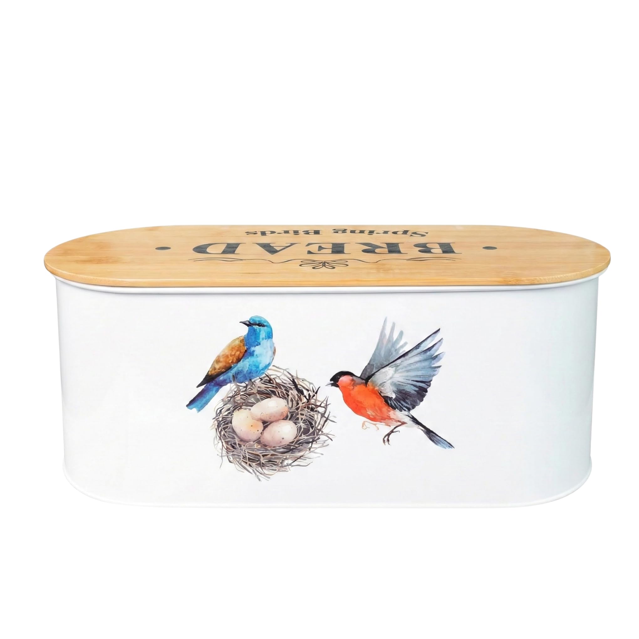 Bread Bin Box – Stylish Kitchen Storage Airtight Storage to Keep Bread Fresh & Your Counter Organized – Durable, Modern, and Easy-to-Clean Bread Container for Home and Bakery (Birds)