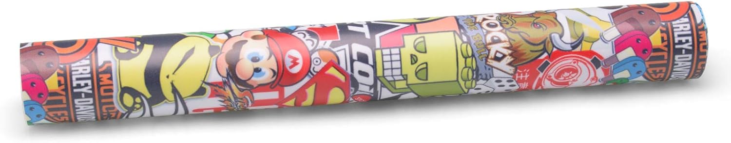 Free Tool Kit ST JDM Bomber Anime Graffiti Cartoon Car Auto Laptop Vinyl Wrap Sticker Decal Film Sheet (5FT x 10FT)
