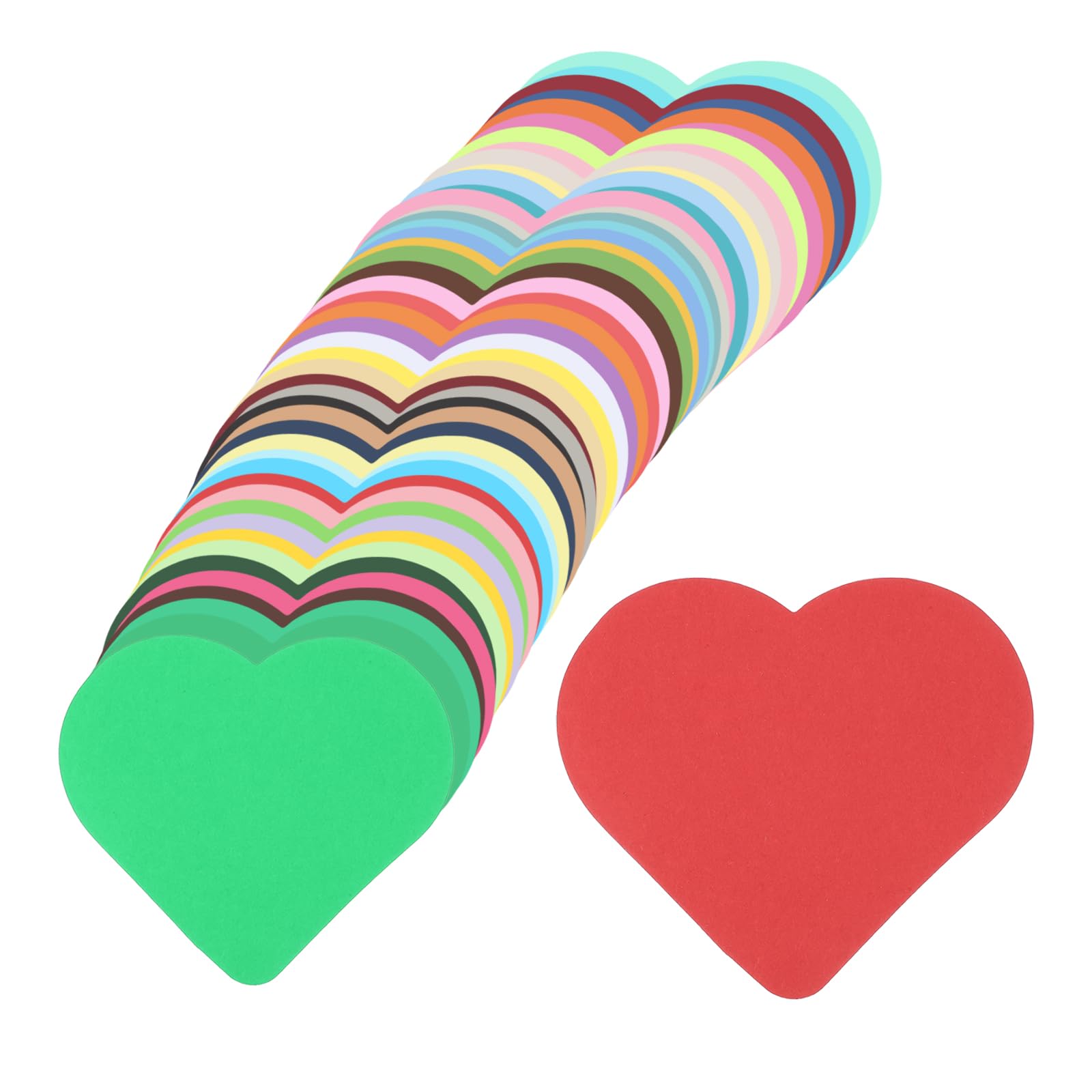 sourcing map 50 Pack Heart Cutouts Paper Bulletin Board Decorations Multi-Color 3.1x3.4 Inch for Teachers DIY Craft Chalkboard Wall Decoration