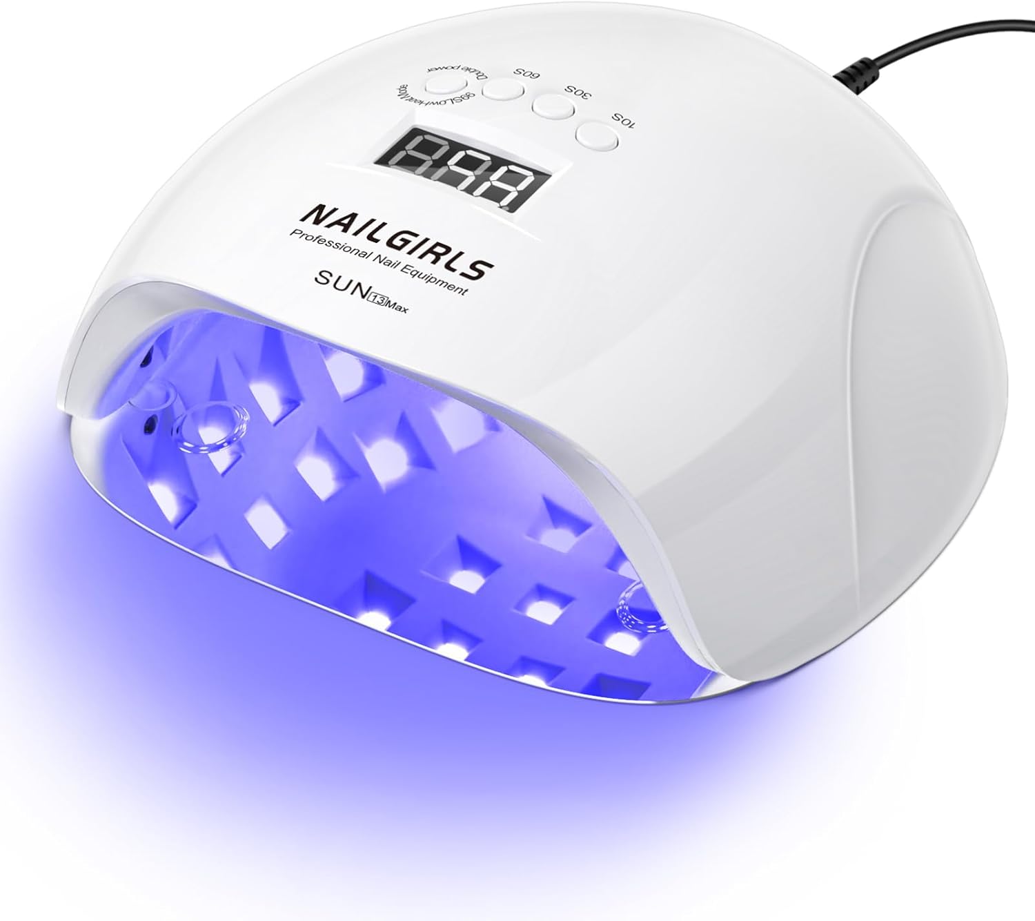 NAILGIRLS UV LED Nail Lamp, 220W, White, 42 UV+LED Beads, 4 Timer Settings, Auto Sensor, Professional Nail Light Curing, Gel Polish, Salon & Home