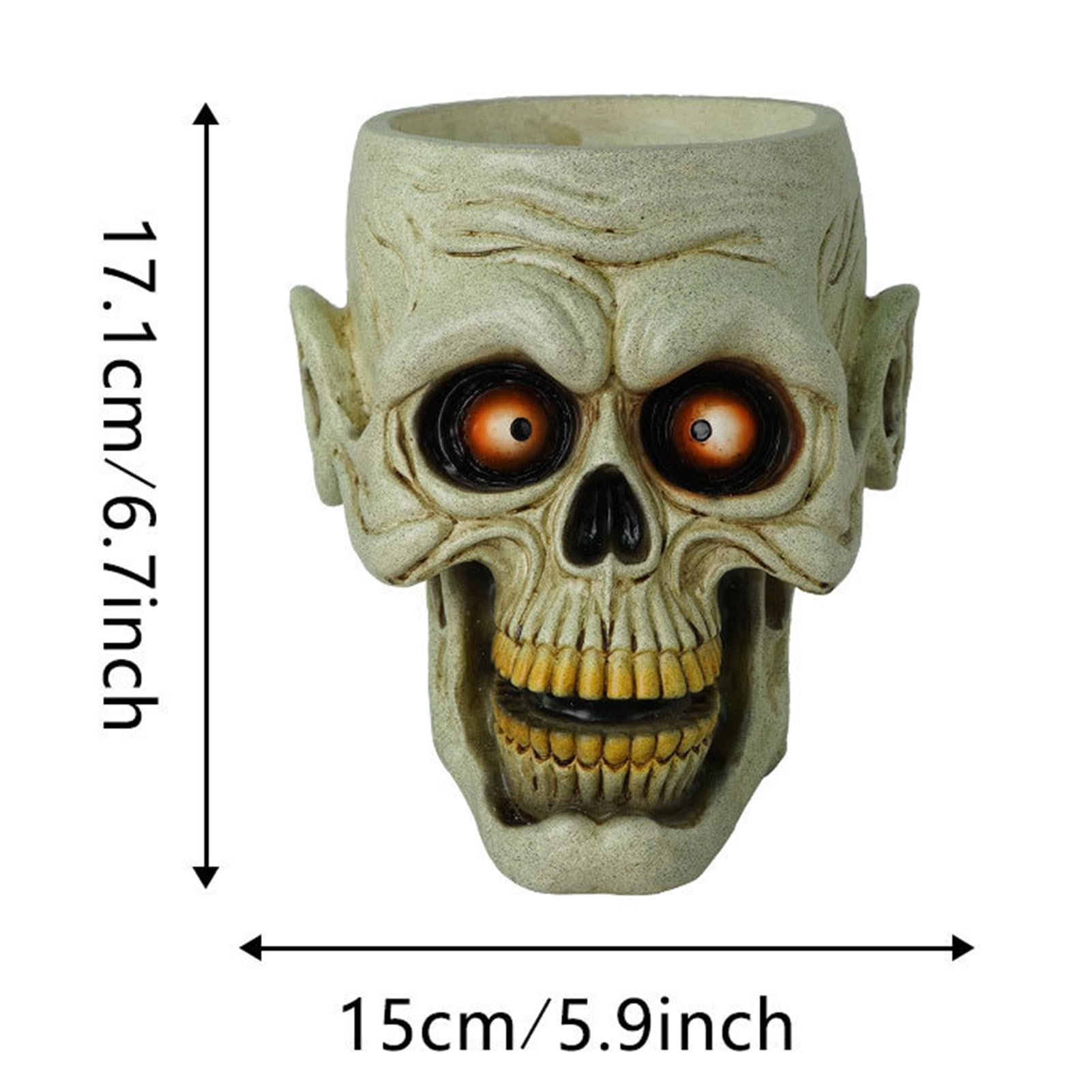 Czaszka doniczka z żywicy ludzka czaszka doniczka Halloween miska na cukierki gotycka doniczka na sukulenty dekoracja biurka do domu biura