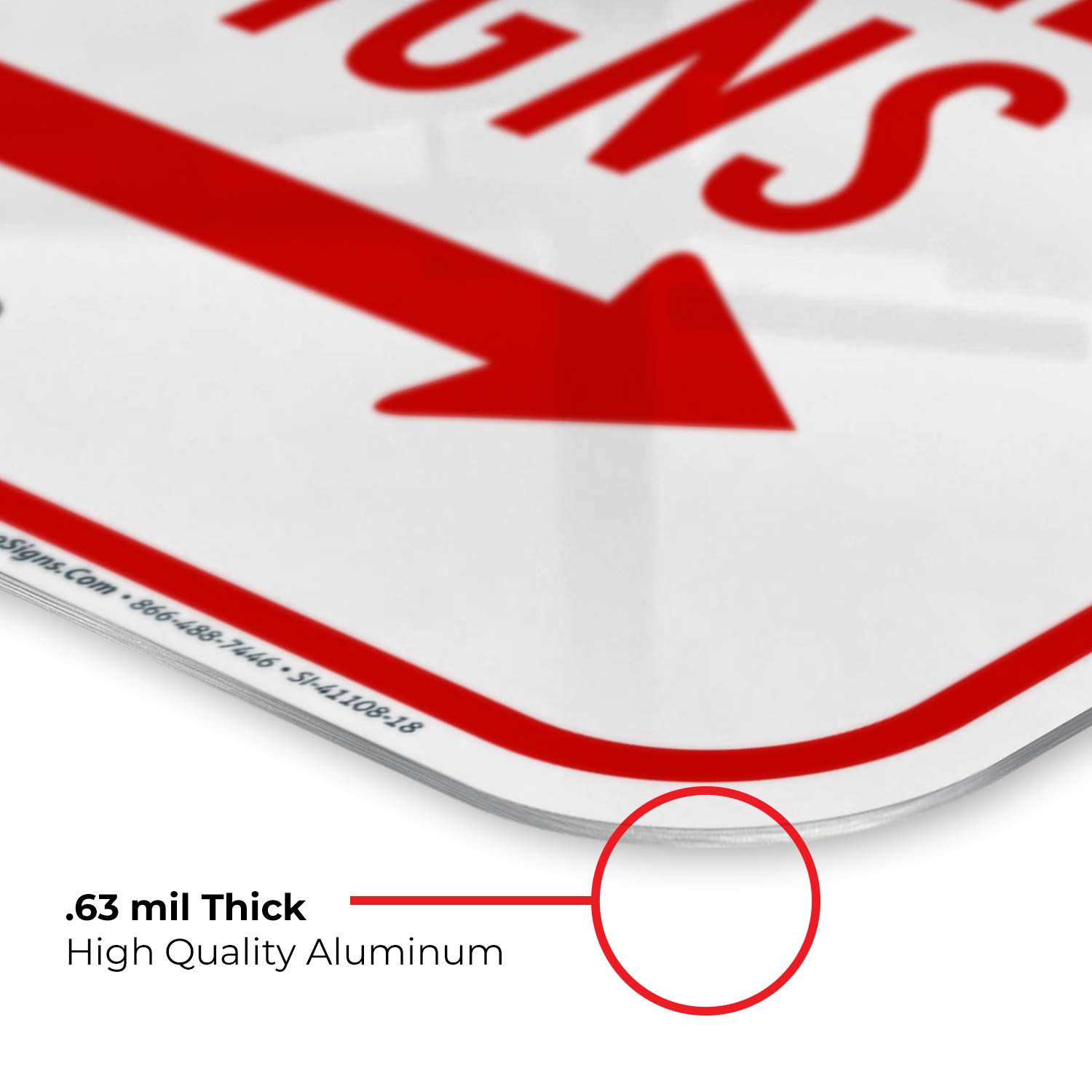 No Parking Between Signs, with Right Arrow Sign, 12x18 Inches, Rust Free .063 Aluminum, Fade Resistant, Made in USA