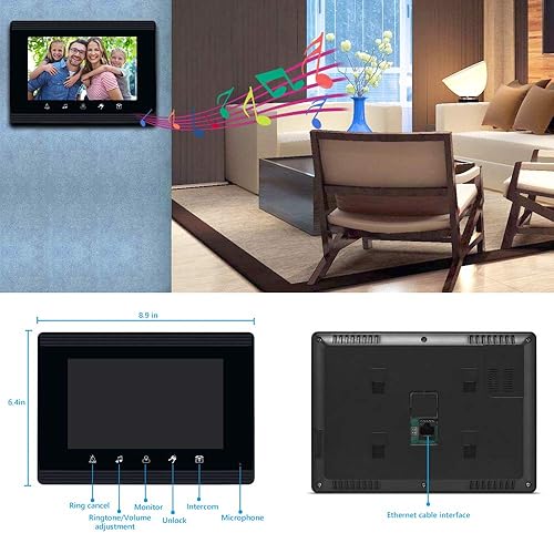 Miniatura 4 de Versión de actualización 2 unidades sistema de intercomunicación de apartamento 7 pulgadas monitor táctil video puerta kits de teléfono soporte
