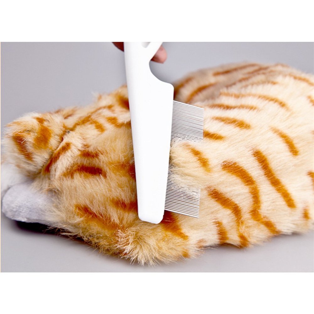 Peigne anti-puces, Profi anti-puces, acier inoxydable Pin Brosse de toilettage anti-puces Traitement propre Outils Pet fin/large Acier Petite, poux & poussière pour chat et chien, 18 x 4 cm