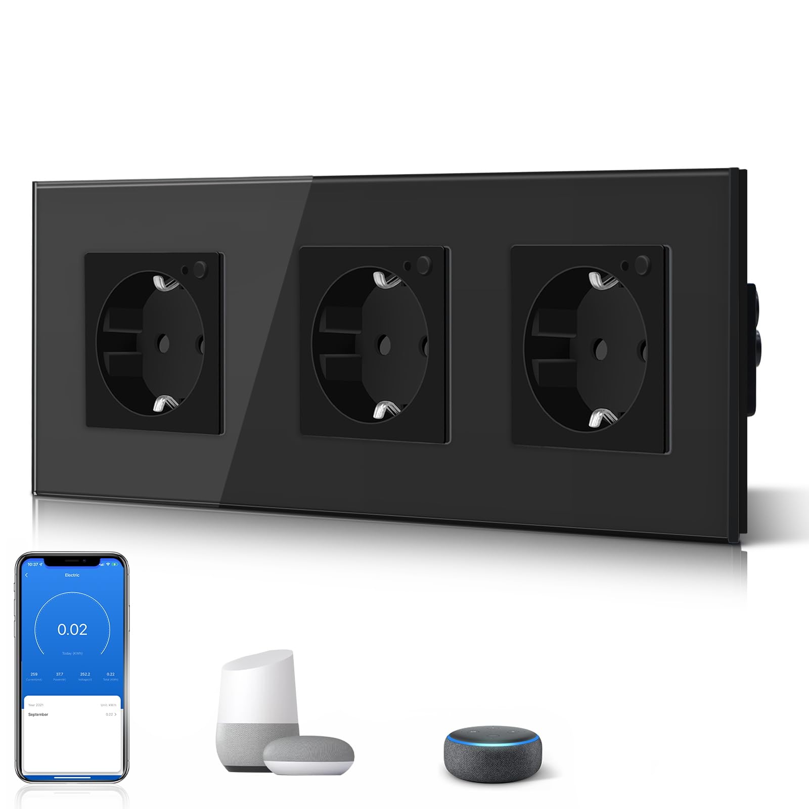 BSEED Enchufe Inteligente con 20W USB y Tipo C,Mate Enchufe Pared Wifi con Medidor Consumo,Control Remoto por APP & Voz,Requiere Cable Neutro,1 Enchufe,Blanco 86mm — view 17