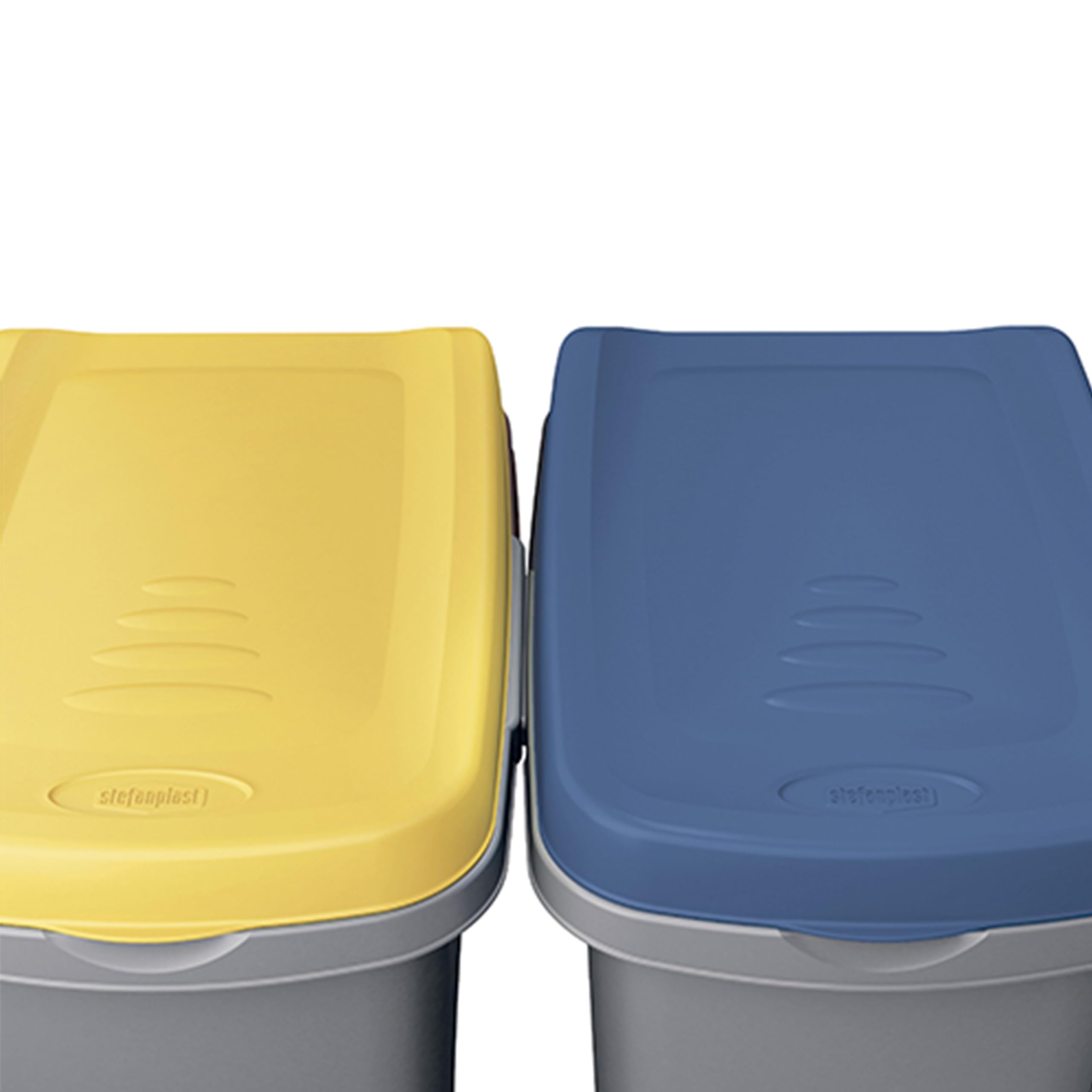 Casaria 3x Mülleimer mit Deckel 25L | 39x24 cm, geruchsdicht, Mülltrennsystem, Kunststoff, Büro, Abfalleimer, Papierkorb, Küche, Müllbeutelhalterung