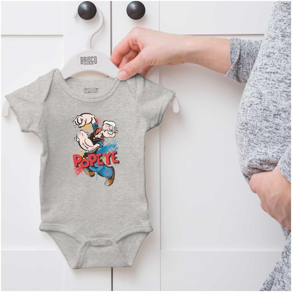 Brisco Brands Popeye the Sailor Retro Cartoon Comic Baby Romper Boys or Girls