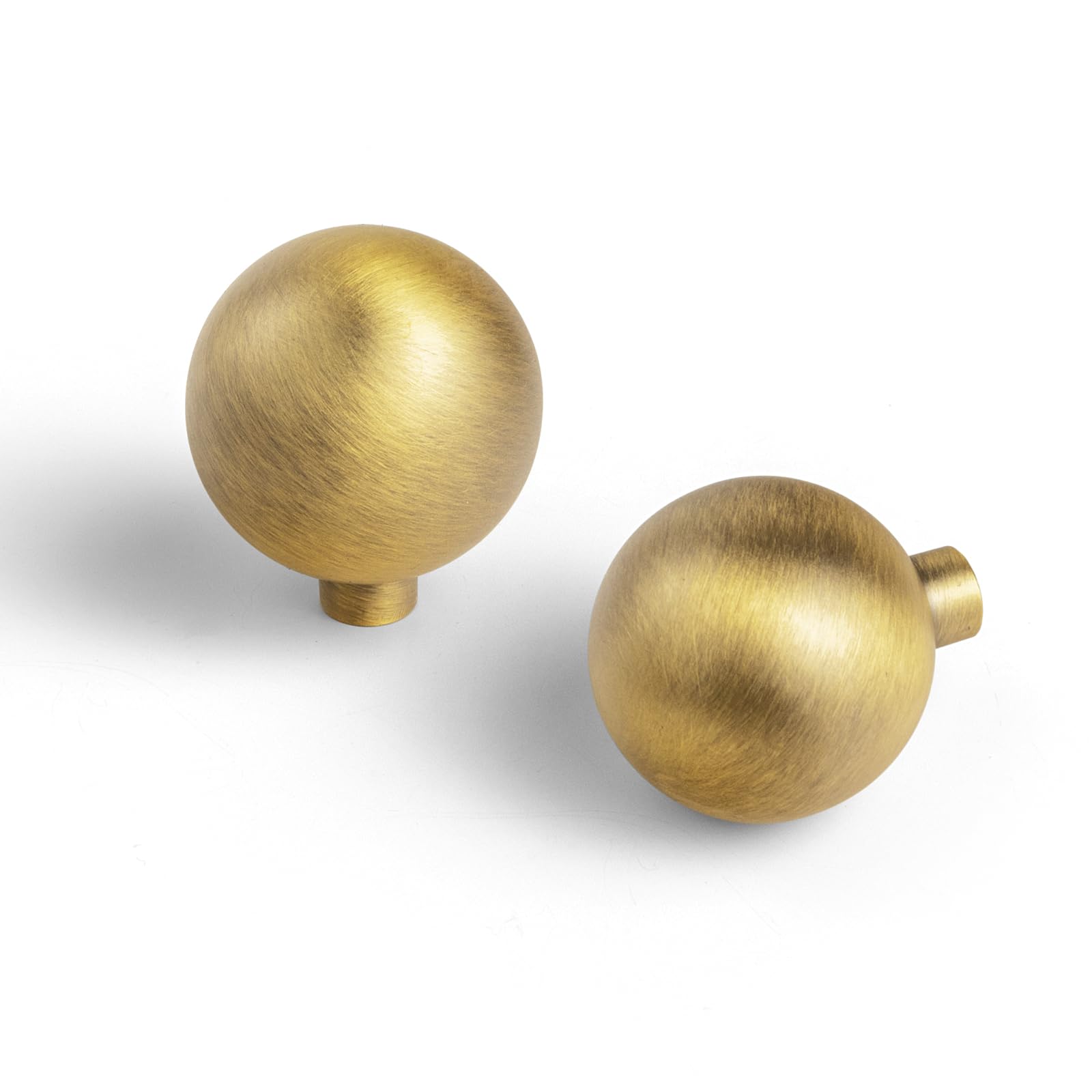 Goo-Ki Brushed Bronze Cabinet Knob with 1.2''(30mm) Dia, Modern Solid Zinc Alloy Drawer Knob, 6 Pack