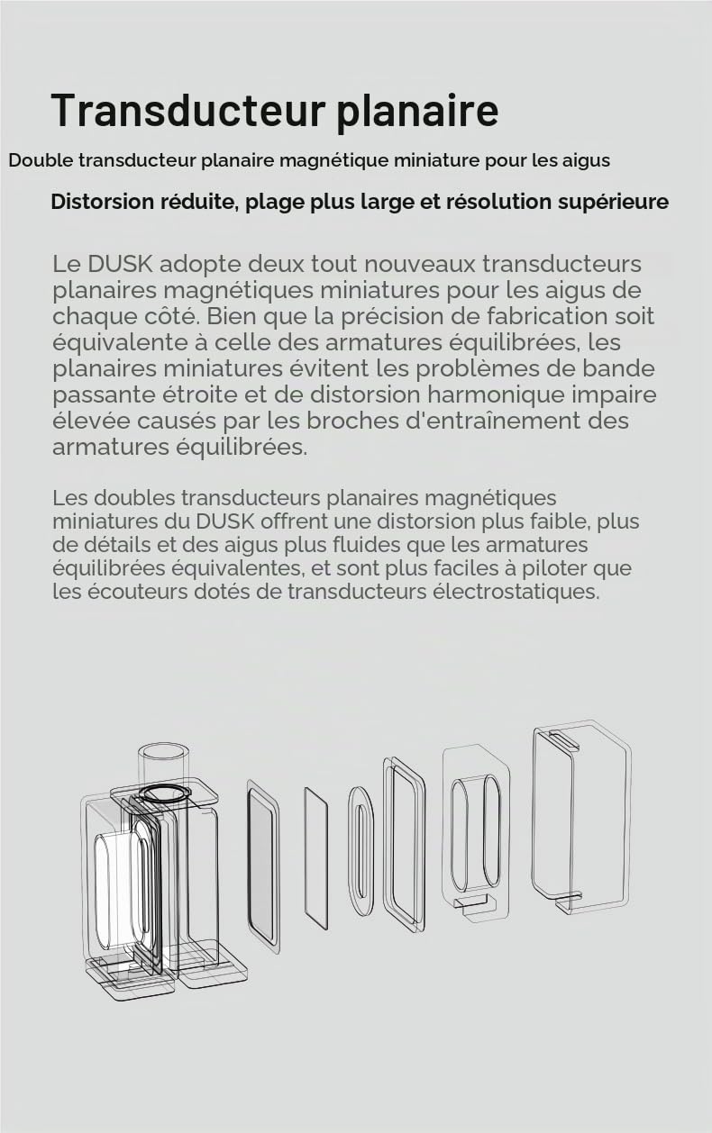 Moondrop X Crinacle Dusk IEMs 2DD+2BA+2Planar Écouteurs avec prise 0,78 2 broches 3,5 mm/USB-C