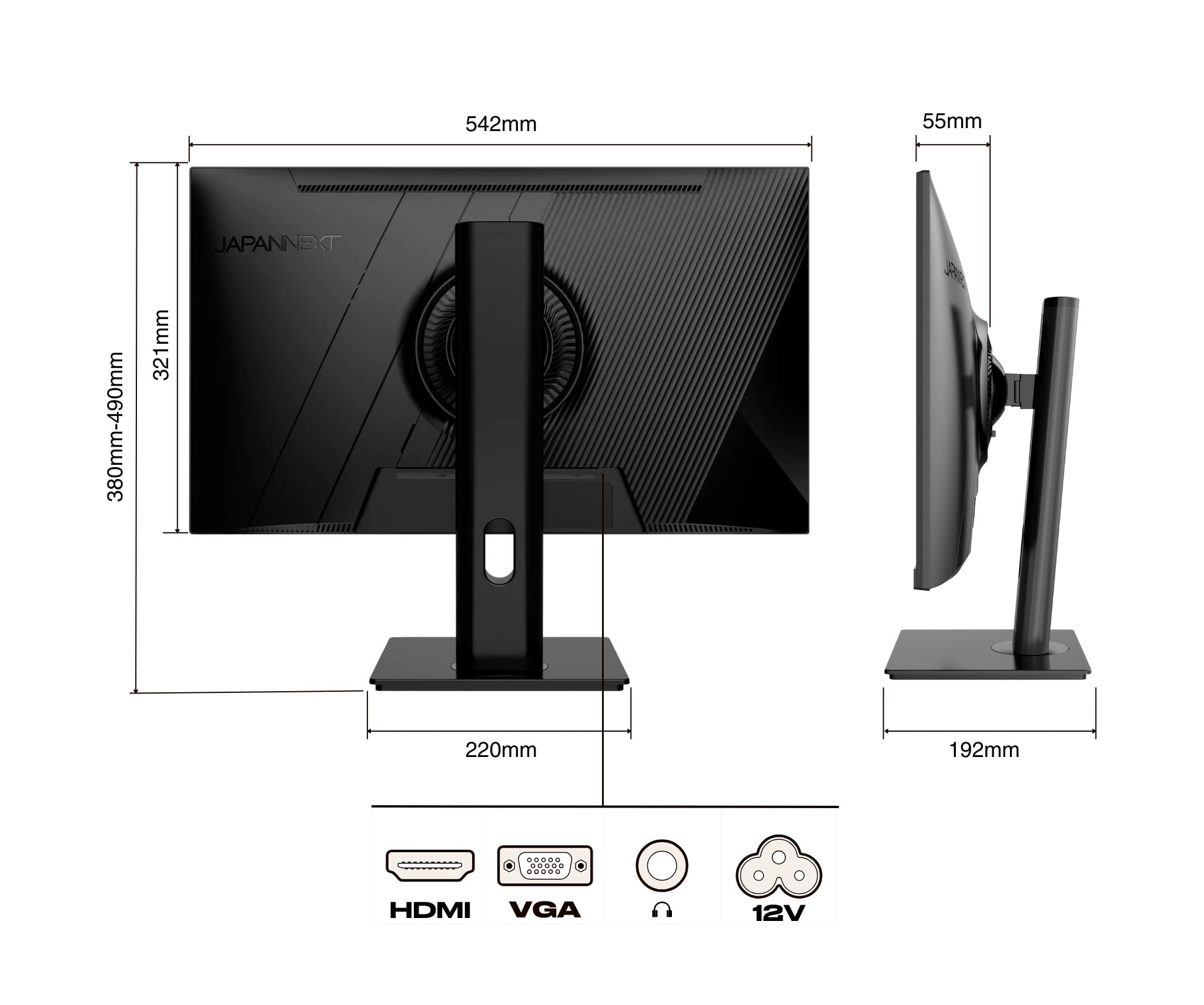 JAPANNEXT PC-monitor 23,8 inch IPS Full HD (1920 x 1080) | HDR | opladen via USB-C (65 W) hoogte en helling instelbaar (HSP) geïntegreerde luidsprekers | G-Sync/FreeSync | JN-IPS2382FHDR-HSP