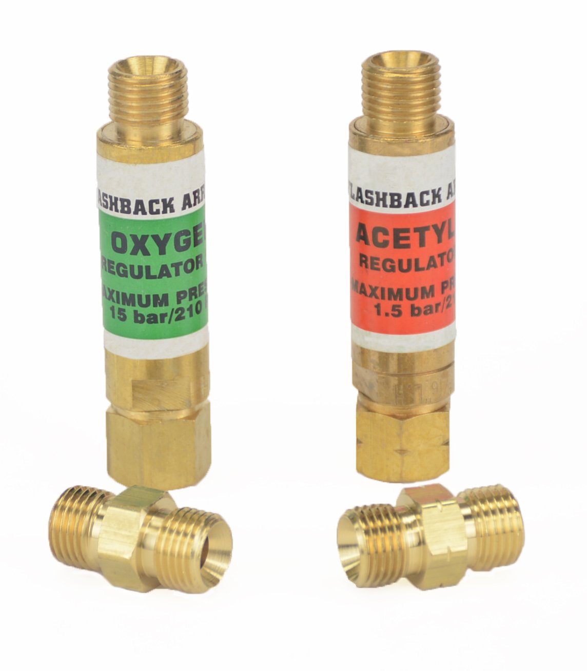 Hot Max 24010/24131 Regulator End Flashback Arrestor Set and Oxy-Acetylene Twin Hose Coupler/Union Bundle