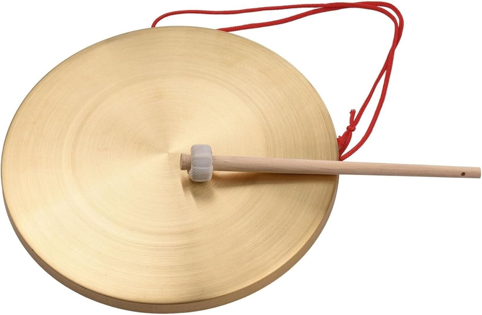 Gong in Ottone da 32 cm – Strumento a Percussione Tradizionale Autentico con Mazzuolo in Legno, Ideale per Cerimonie, Opera, Meditazione ed Eventi (42cm)