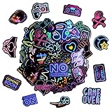 QINERSAW 200 PCS Autocollants Néon en PVC Autocollant Graffiti Skate Stickers Skateboard Marque...