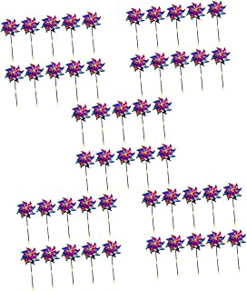 Yardwe 50 Pcs Windmill Reflective Pinwheels Plastic Playes Pinwheels for Lawn Pinwheels Windwill Toy Childrens Tylonal The Pet Windmills Windmill for Garden Windmill Toys Party Windmill