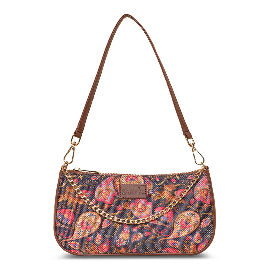 ZOUK Paisley Printed Womens Handcrafted Vegan Leather Casual Mini Shoulder Bag Pink (B0BQMXZWPR) Amazon Price History, Amazon Price Tracker