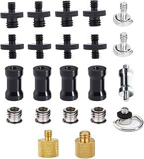 22pcs Camera Screw Adapter Set 1/4 to 1/4 and 1/4 to 3/8 Tripod Mount Screw Adapters Converter Kit for DSLR Camera, Monopod, Ballhead,Tripod,Camera Cage ect