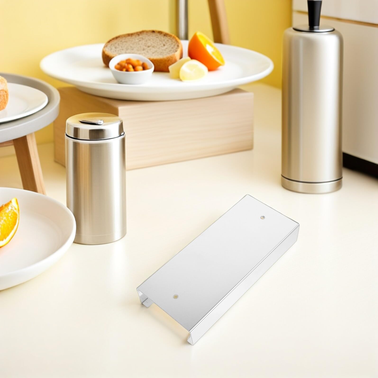 4 estantes de pared para tarros Mason – Estante de cocina de granja para gabinetes debajo del estante de almacenamiento para alimentos y condimentos, accesorio de cocina rústico